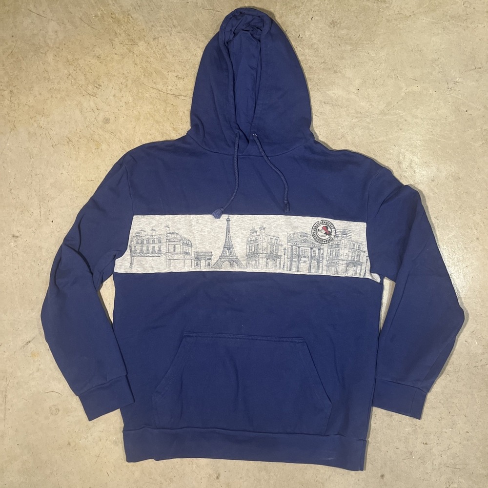 Disney Epcot France World Showcase Mickey Paris Hoodie Blue Large